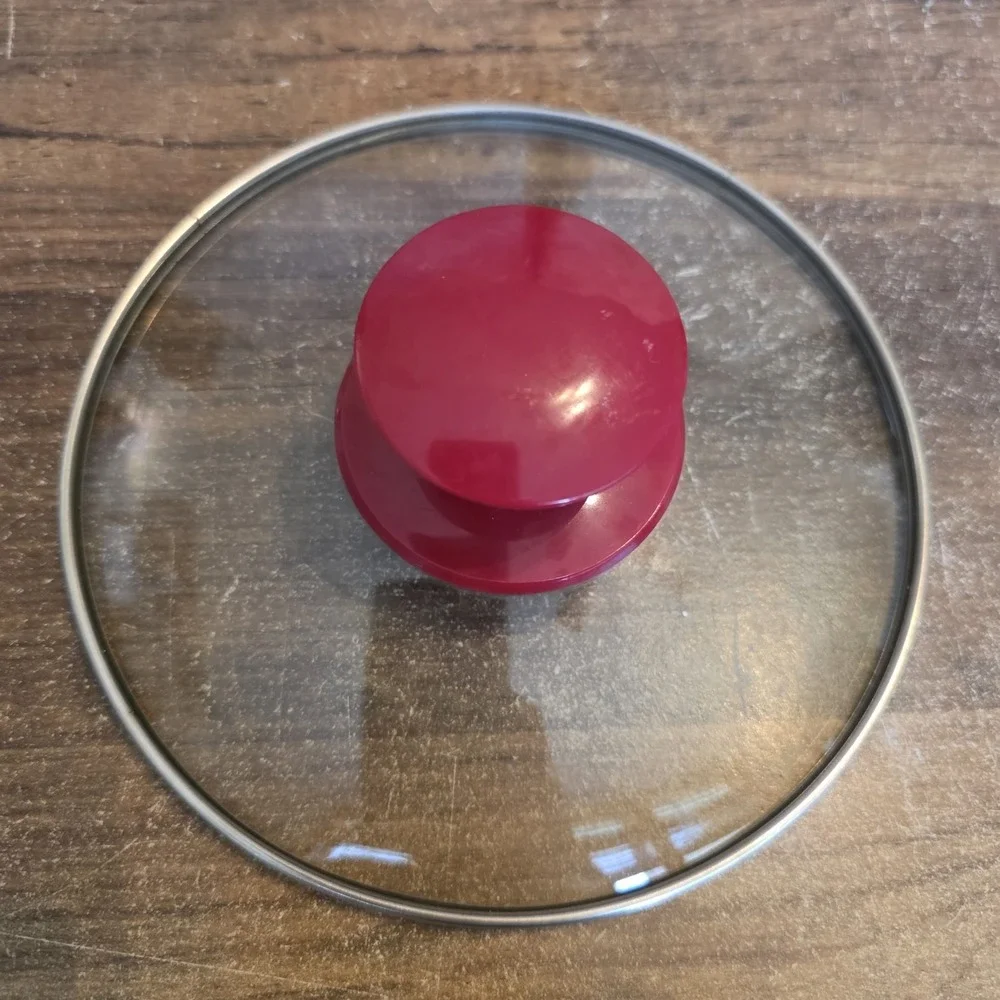 Glass & Stainless Steel Replacement Pot Lid Red Small Slow Cooker Lid 6